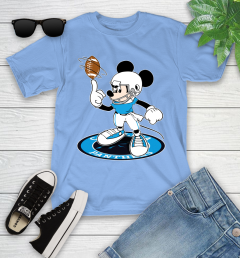 NFL Football Carolina Panthers Cheerful Mickey Disney Shirt Youth T-Shirt 11