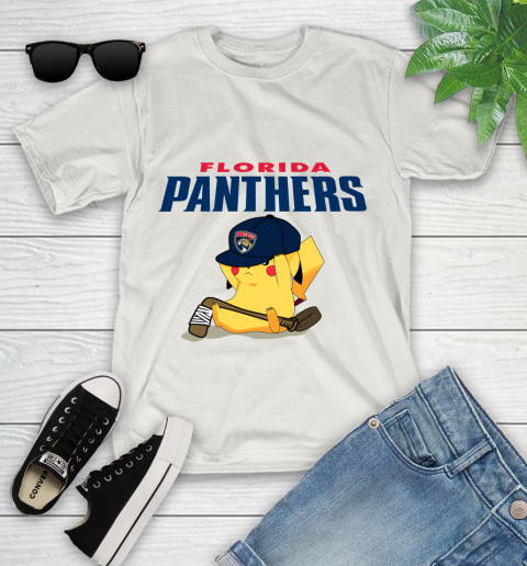 NHL Pikachu Hockey Sports Florida Panthers Youth T-Shirt 12