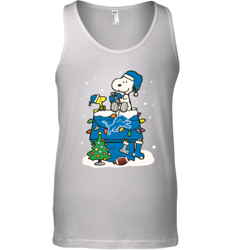 A Happy Christmas With Detroit Lions Snoopy Tank Top