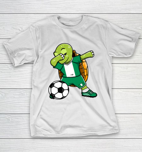 Dabbing Turtle Nigeria Soccer Fans Jersey Nigerian Football T-Shirt