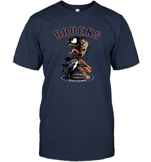 Groot I Love Baltimore Ravens Tshirt Guardian of the Galaxy NFL Tees