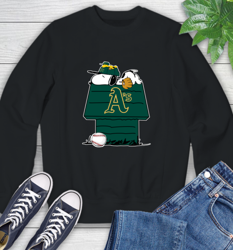 MLB Oakland Athletics Snoopy Woodstock The Peanuts Movie Baseball T Shirt Sweatshirt 2