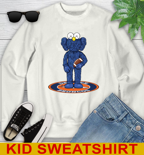 NFL Football Denver Broncos Kaws Bff Blue Figure Shirt Youth Sweatshirt