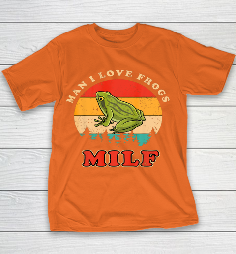 MILF Man I Love Frogs Funny Retro Frog Youth T-Shirt 4