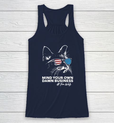 Mind Your Own Damn Business Harris Waltz Cat Lady Racerback Tank 5