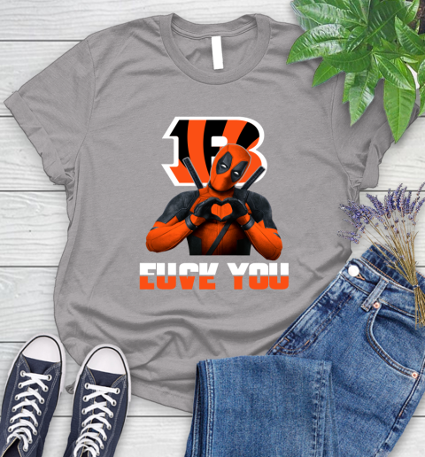 NHL Cincinnati Bengals Deadpool Love You Fuck You Football Sports Women's T-Shirt 5