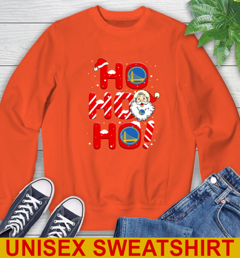 Golden State Warriors NBA Basketball Ho Ho Ho Santa Claus Merry Christmas Shirt Sweatshirt 3