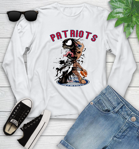 NFL New England Patriots Football Venom Groot Guardians Of The Galaxy Youth Long Sleeve