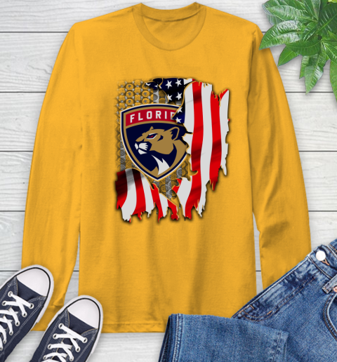 Florida Panthers NHL Hockey American Flag Long Sleeve T-Shirt 2