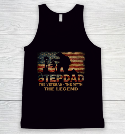 Veteran Shirt Stepdad The Veteran Myth Legend Funny Father s Day Tank Top