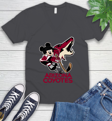NHL Arizona Coyotes Mickey Mouse Disney Hockey T Shirt V-Neck T-Shirt 5