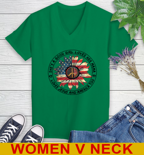 America sunflower she's a good girl loves her mama shirt 63