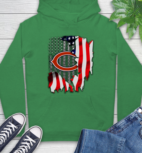 Chicago Bears NFL Football American Flag Hoodie - Image 9