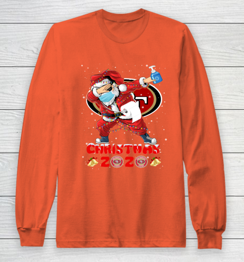 San Francisco 49ers Funny Santa Claus Dabbing Christmas 2020 NFL Long Sleeve T-Shirt 3
