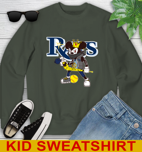 Tampa Bay Rays MLB Baseball Mickey Peace Sign Sports Youth Sweatshirt 9