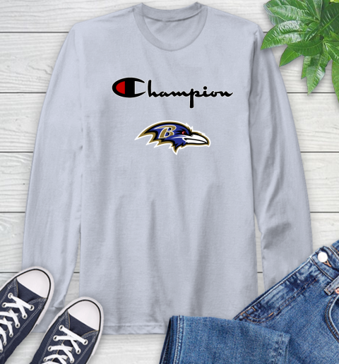 NFL Football Baltimore Ravens Champion Shirt Long Sleeve T-Shirt 4