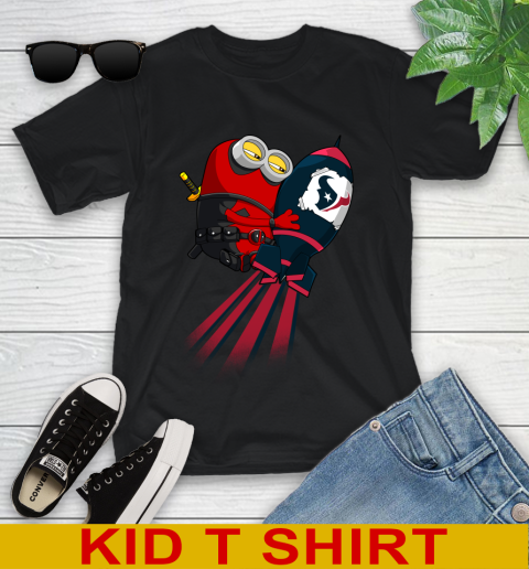 NFL Football Houston Texans Deadpool Minion Marvel Shirt Youth T-Shirt