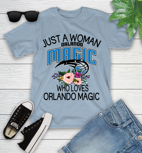 NBA Just A Woman Who Loves Orlando Magic Basketball Sports Youth T-Shirt 6