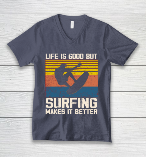 Life is good but Surfing makes it better V-Neck T-Shirt 7