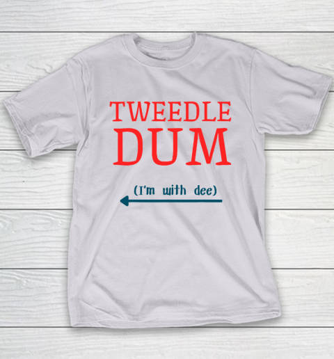 Tweedle Dum I'm With Dee Couple And Friends Funny Lazy Costume Youth T-Shirt 3