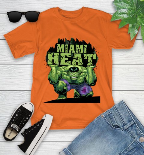Miami Heat NBA Basketball Incredible Hulk Marvel Avengers Sports Youth T-Shirt 7
