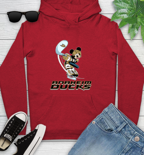 NHL Hockey Anaheim Ducks Cheerful Mickey Mouse Shirt Youth Hoodie 10