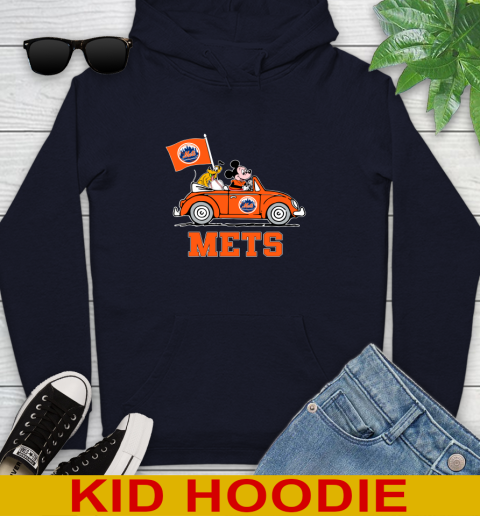 MLB Baseball New York Mets Pluto Mickey Driving Disney Shirt Youth Hoodie 4