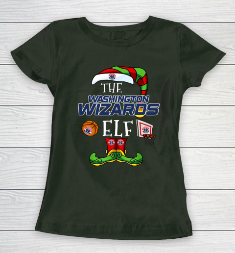 Washington Wizards Christmas ELF Funny NBA Women's T-Shirt 4