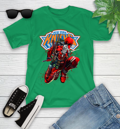 NBA Deadpool Marvel Comics Sports Basketball New York Knicks Youth T-Shirt 6