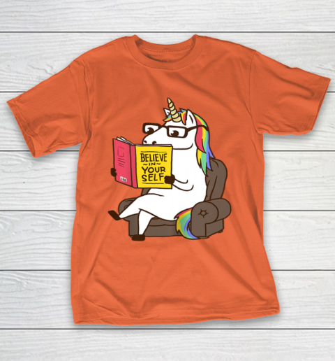 Unicorn Shirt Believe in Yourself Motivational Book Lover T-Shirt 5