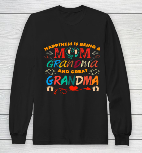Happiness Is Being A Mom Great Grandma T shirt Women Mother Long Sleeve T-Shirt