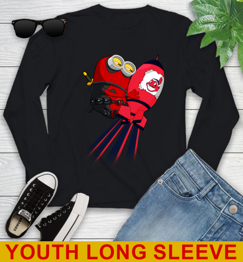 MLB Baseball Cleveland Indians Deadpool Minion Marvel Shirt Youth Long Sleeve
