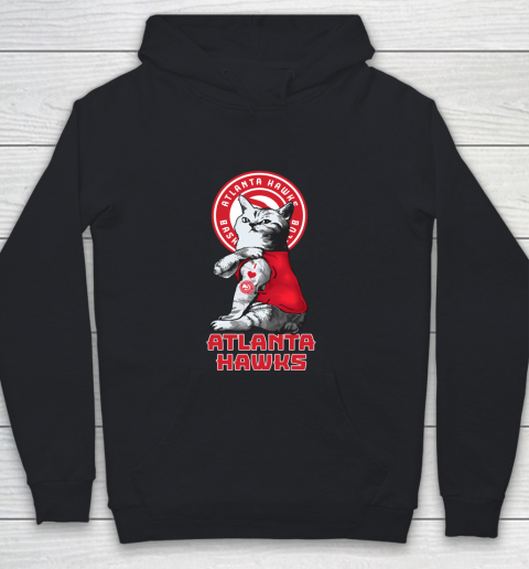NBA Basketball My Cat Loves Atlanta Hawks Youth Hoodie