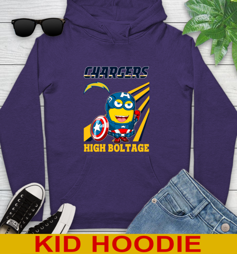 NFL Football Los Angeles Chargers Captain America Marvel Avengers Minion Shirt Youth Hoodie 5