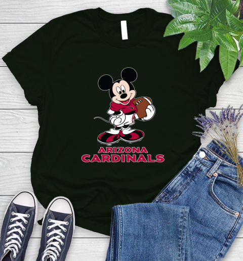 NFL Football Arizona Cardinals Cheerful Mickey Mouse Shirt Women's T-Shirt 6