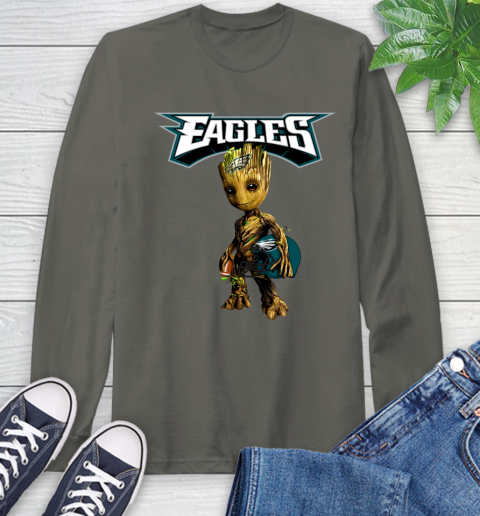 Philadelphia Eagles NFL Football Groot Marvel Guardians Of The Galaxy Long Sleeve T-Shirt 8
