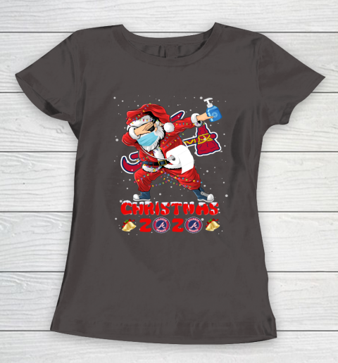 Atlanta Braves Funny Santa Claus Dabbing Christmas 2020 MLB Women's T-Shirt 7