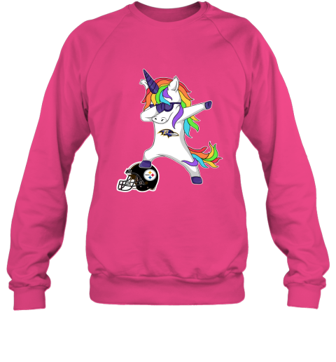 Football Dabbing Unicorn Steps On Helmet Baltimore Ravens Sweatshirt