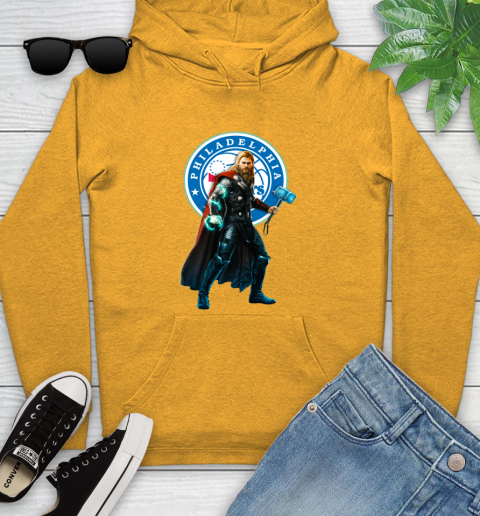 NBA Thor Avengers Endgame Basketball Philadelphia 76ers Youth Hoodie 3