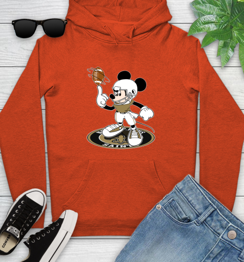 NFL Football New Orleans Saints Cheerful Mickey Disney Shirt Youth Hoodie 5