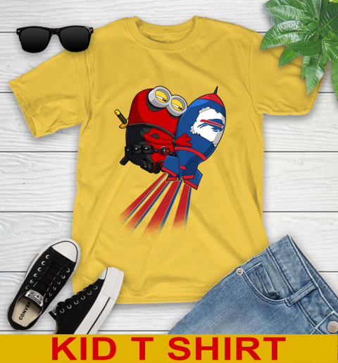 NFL Football Buffalo Bills Deadpool Minion Marvel Shirt Youth T-Shirt 9