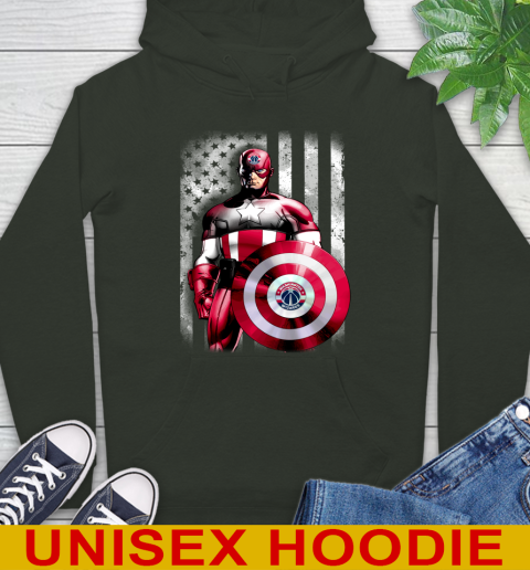 Washington Wizards NBA Basketball Captain America Marvel Avengers American Flag Shirt Hoodie 12