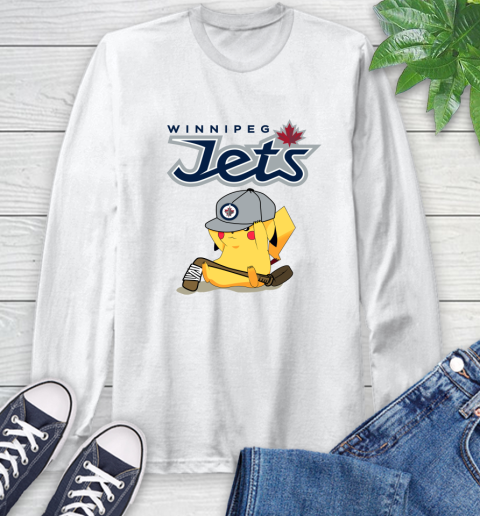 NHL Pikachu Hockey Sports Winnipeg Jets Long Sleeve T-Shirt