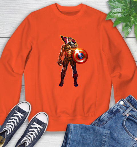 NFL Captain America Marvel Avengers Endgame Football Sports Arizona Cardinals Sweatshirt 4