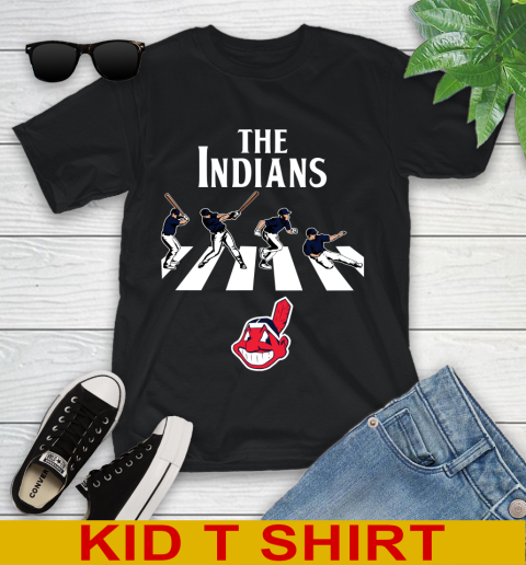 MLB Baseball Cleveland Indians The Beatles Rock Band Shirt Youth T-Shirt