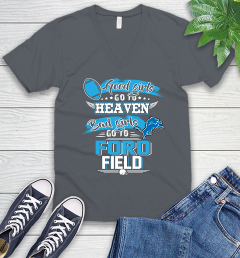 Detroit Lions NFL Bad Girls Go To Ford Field Shirt V-Neck T-Shirt 4