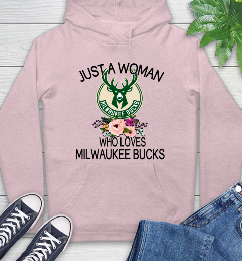 NBA Just A Woman Who Loves Milwaukee Bucks Basketball Sports Hoodie 7