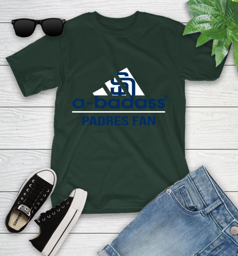 MLB A Badass San Diego Padres Fan Adidas Baseball Sports Youth T-Shirt 5