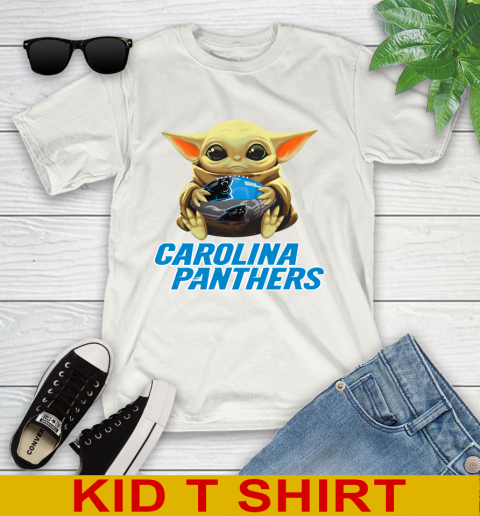 NFL Football Carolina Panthers Baby Yoda Star Wars Shirt Youth T-Shirt