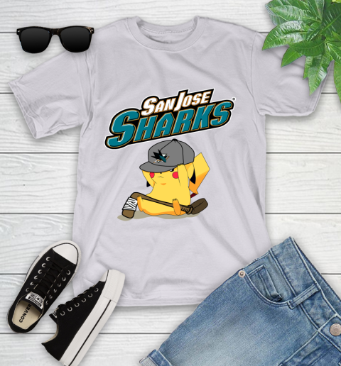 NHL Pikachu Hockey Sports San Jose Sharks Youth T-Shirt 4